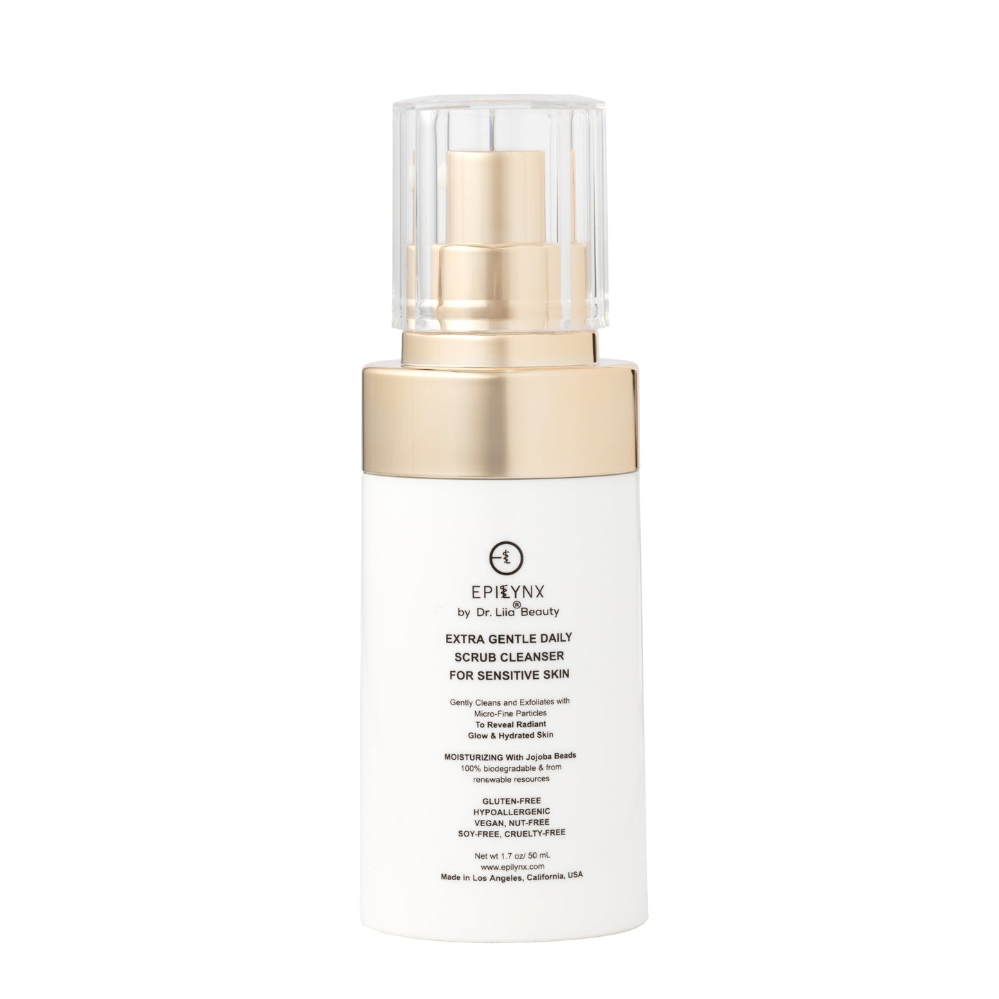 Gentle Exfoliating Face Scrub for Thinning, Sensitive Skin – Hyaluronic Acid & Jojoba Beads